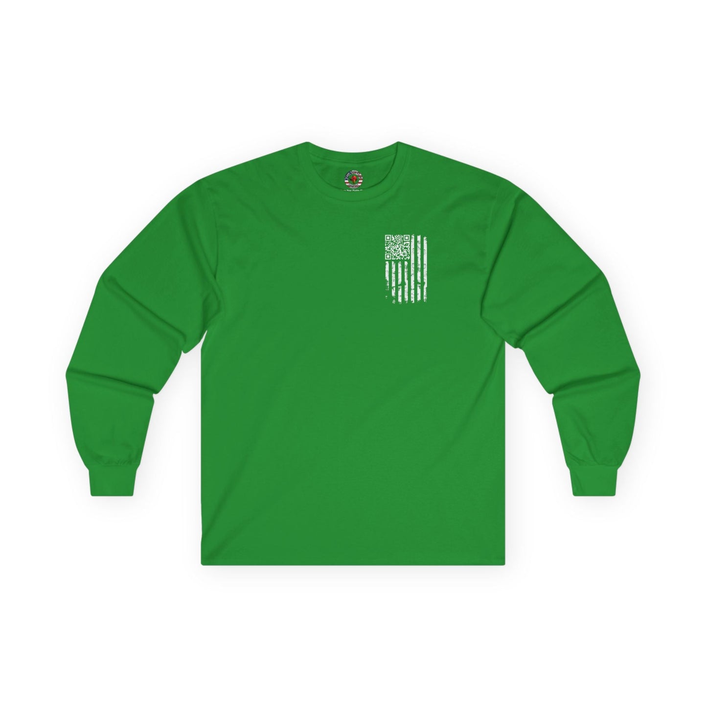 American Flag QR Code Long Sleeve Tee