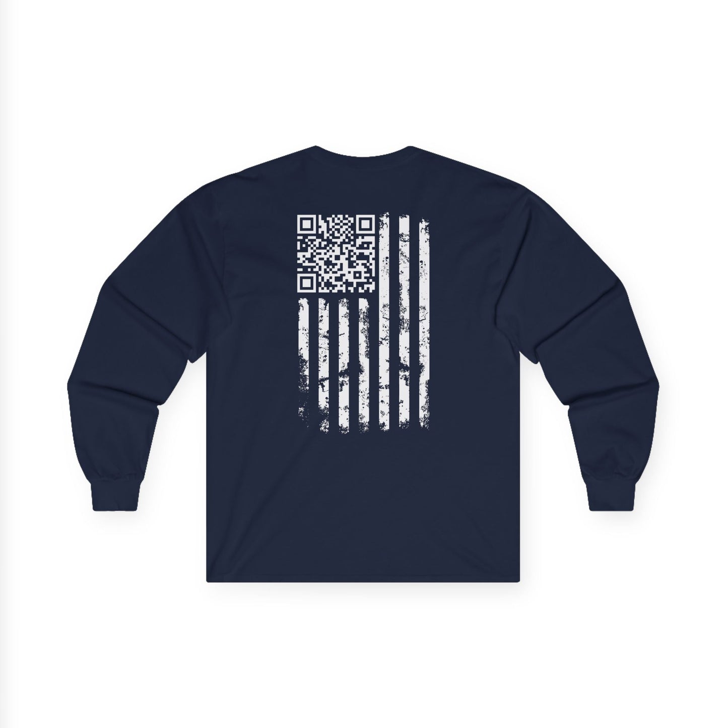 American Flag QR Code Long Sleeve Tee