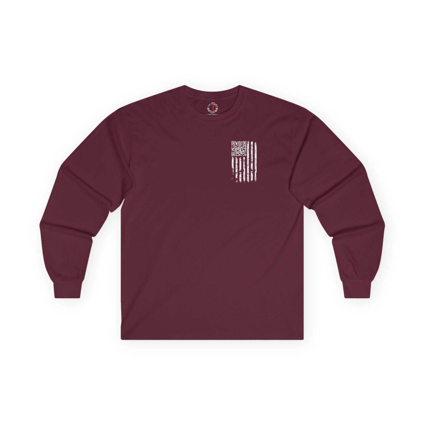 American Flag QR Code Long Sleeve Tee