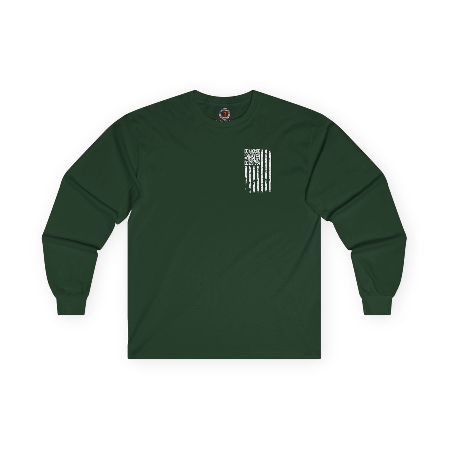 American Flag QR Code Long Sleeve Tee