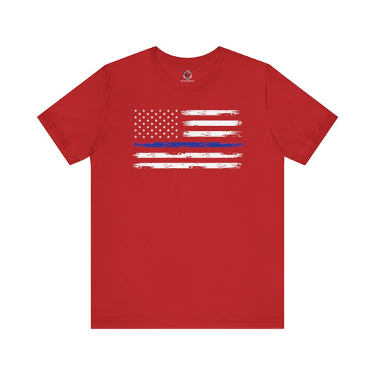 Thin Blue Line American Flag T-Shirt