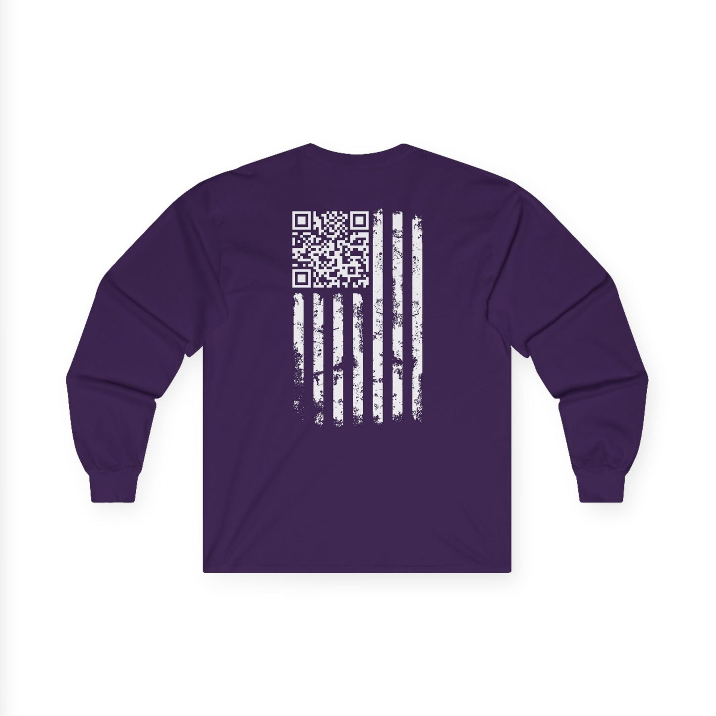 American Flag QR Code Long Sleeve Tee