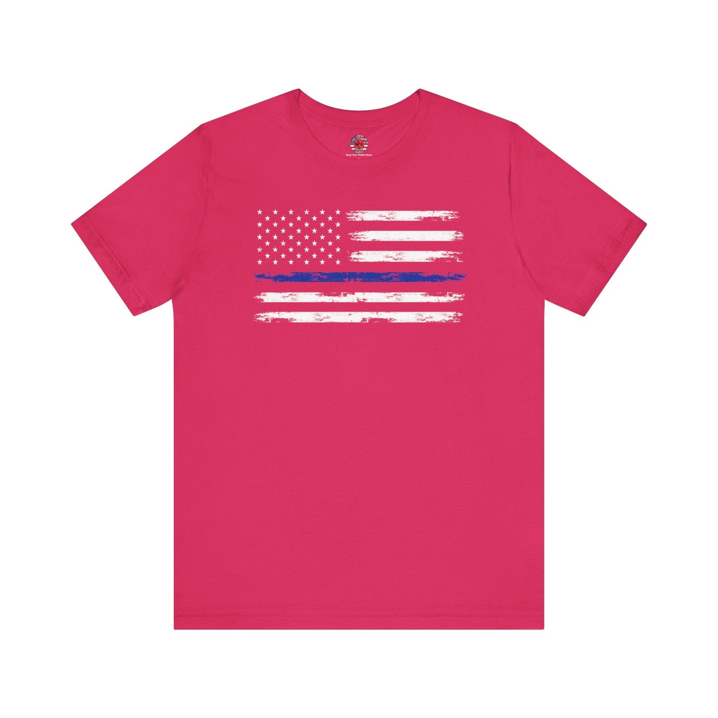 Thin Blue Line American Flag T-Shirt