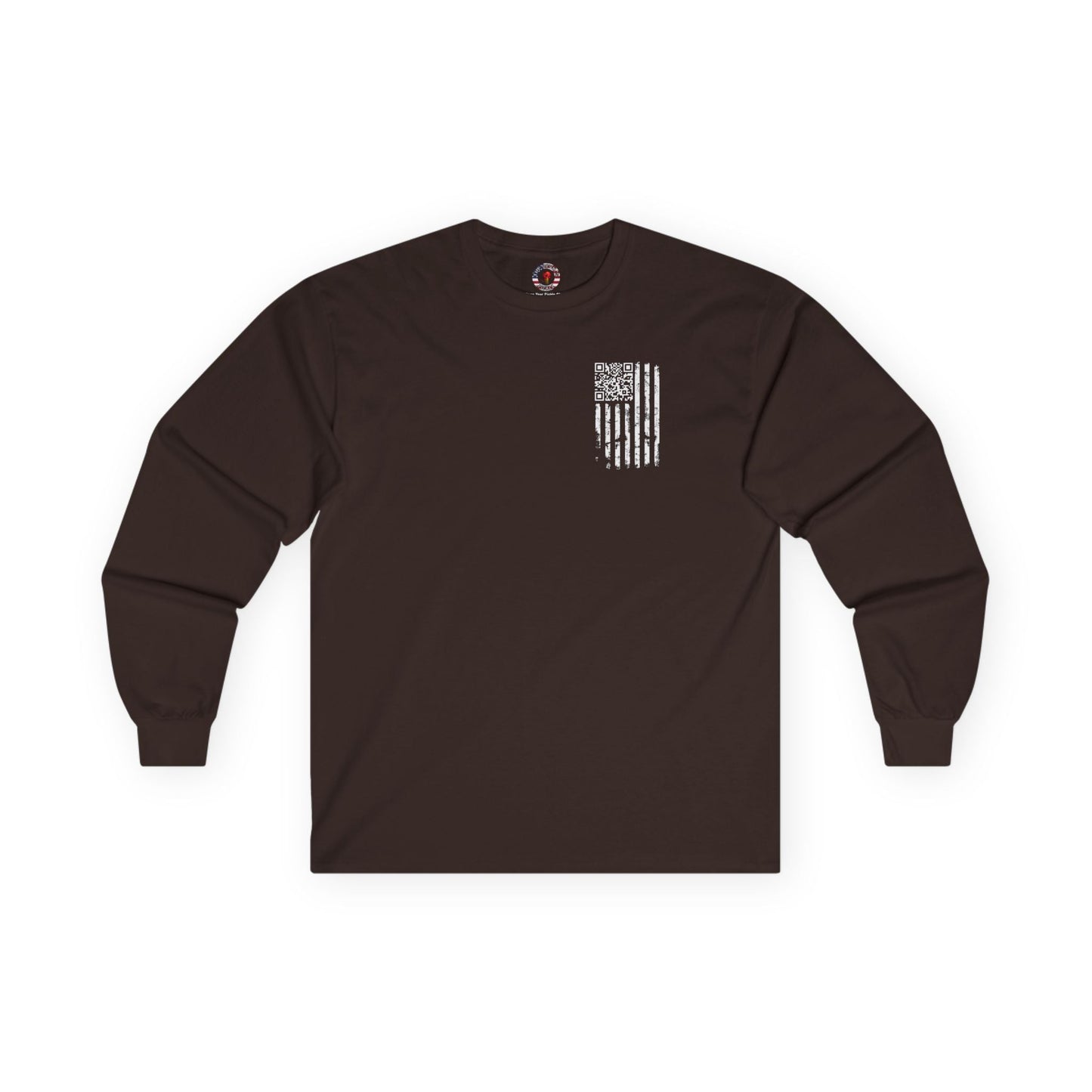 American Flag QR Code Long Sleeve Tee