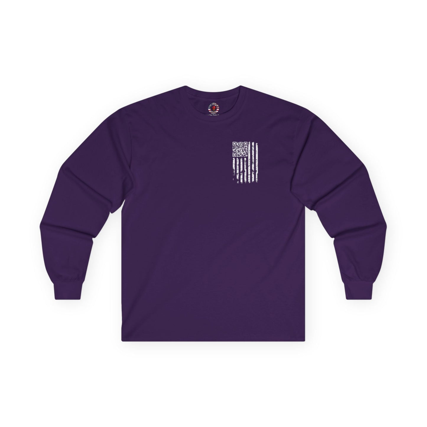 American Flag QR Code Long Sleeve Tee