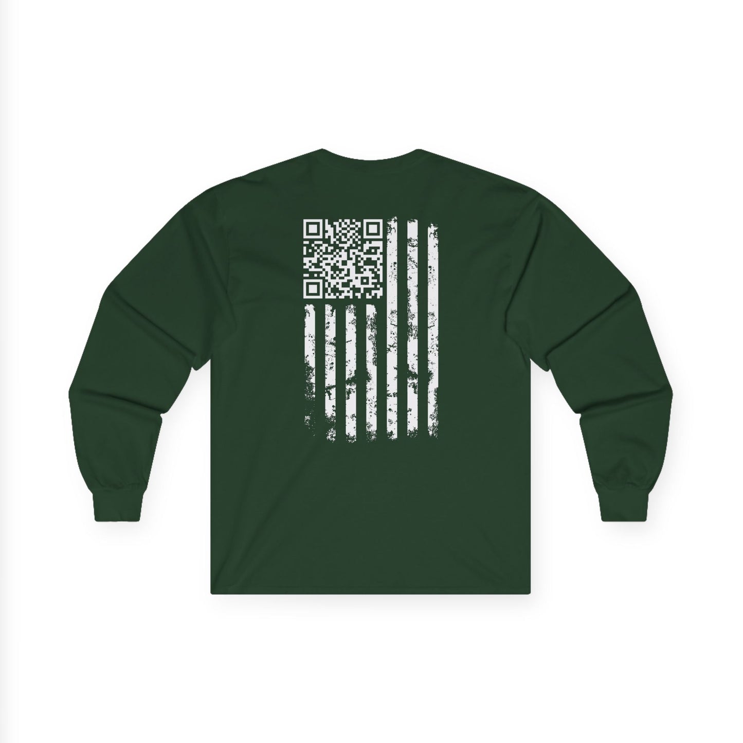 American Flag QR Code Long Sleeve Tee