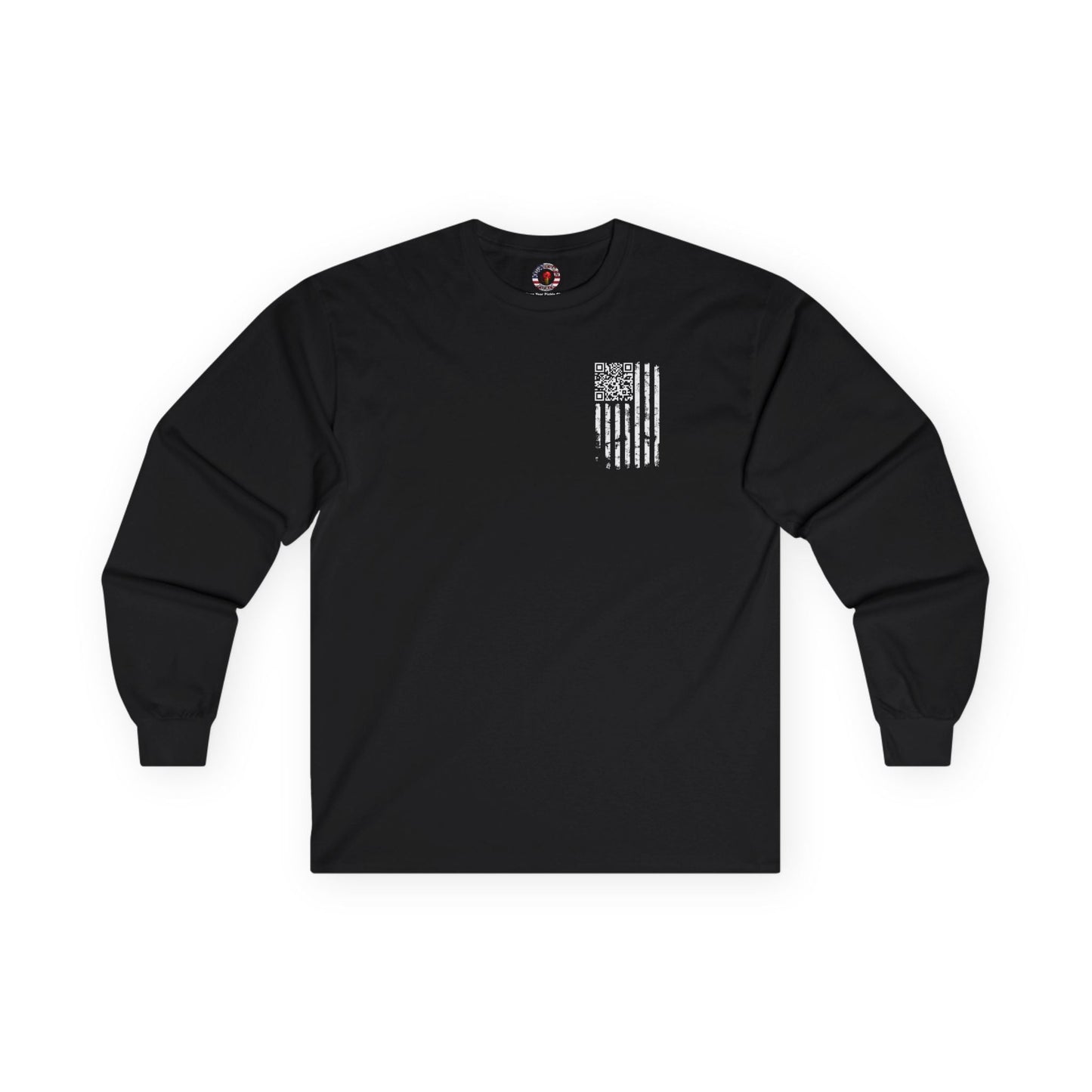 American Flag QR Code Long Sleeve Tee