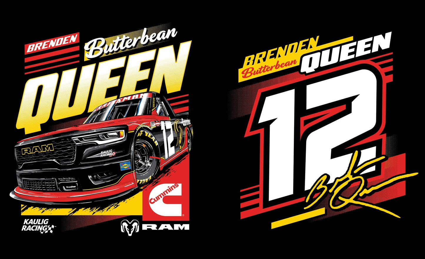 Kaulig x Ram Butterbean Queen Black Shirt