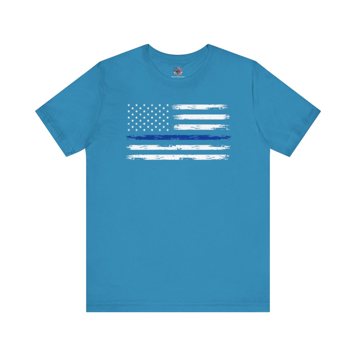 Thin Blue Line American Flag T-Shirt
