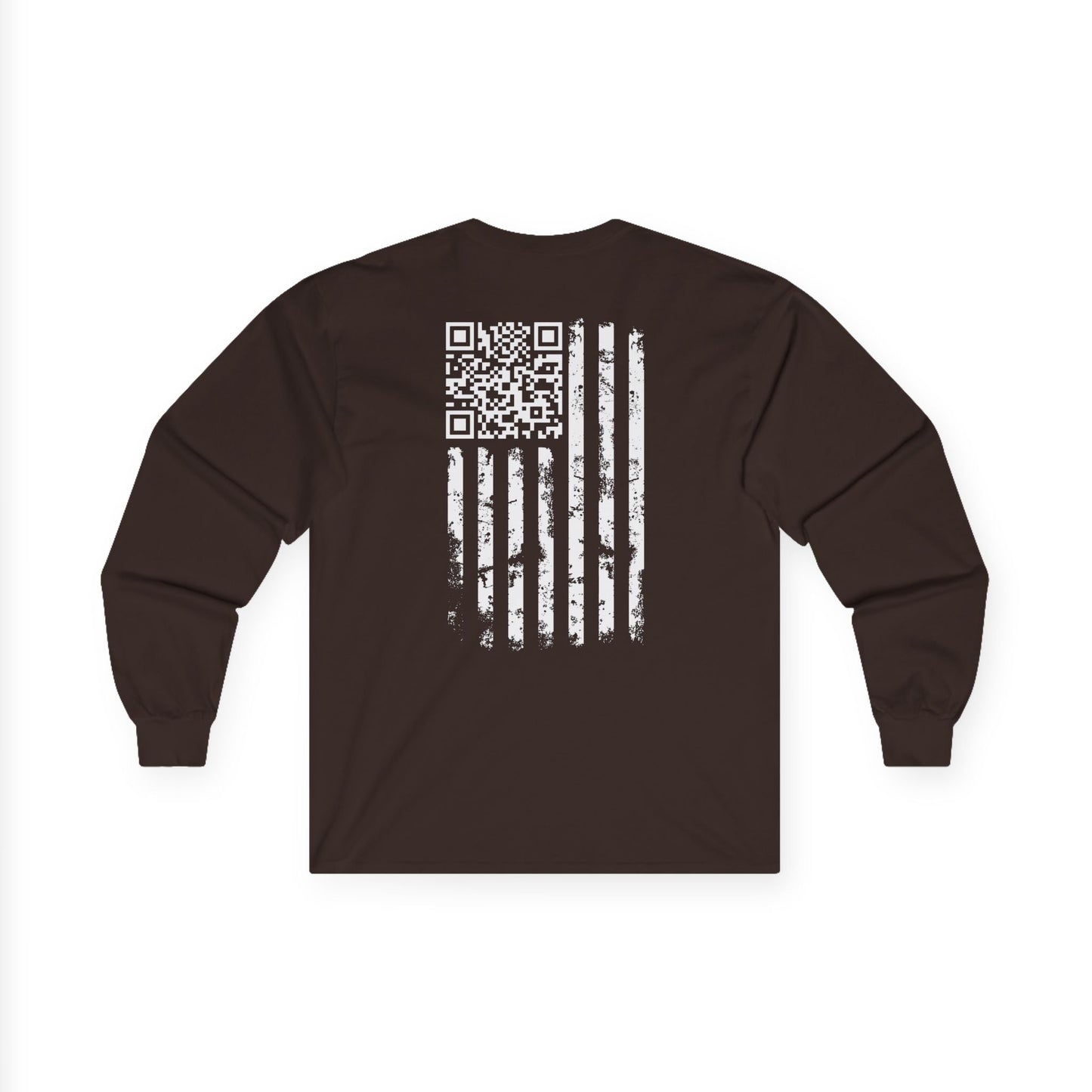 American Flag QR Code Long Sleeve Tee