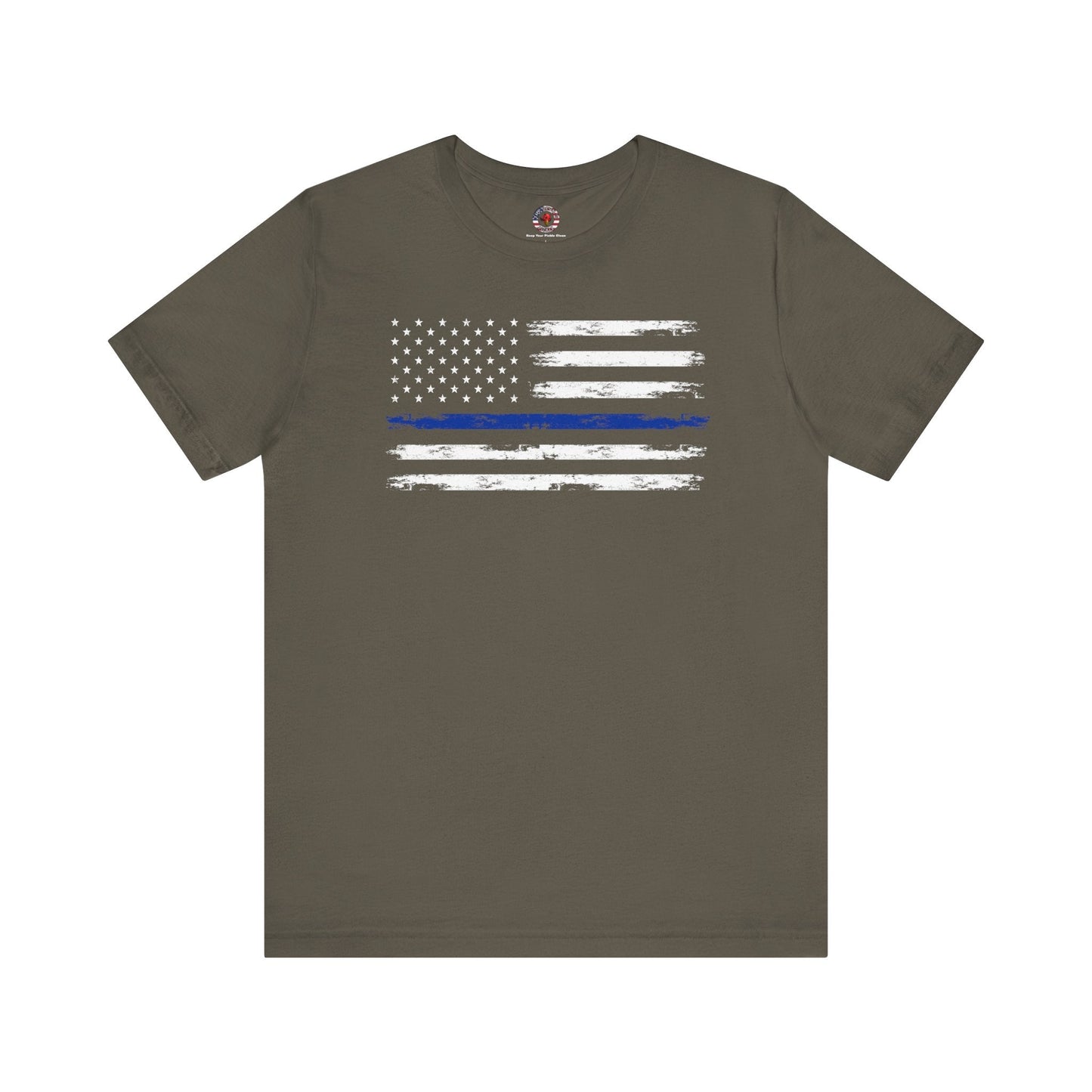 Thin Blue Line American Flag T-Shirt