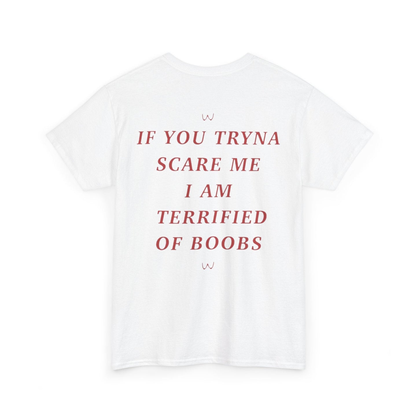 If You Tryna Scare Me I Am Terrified Of Boobs Funny Shirt – Hilarious Graphic Tee for Men & Women