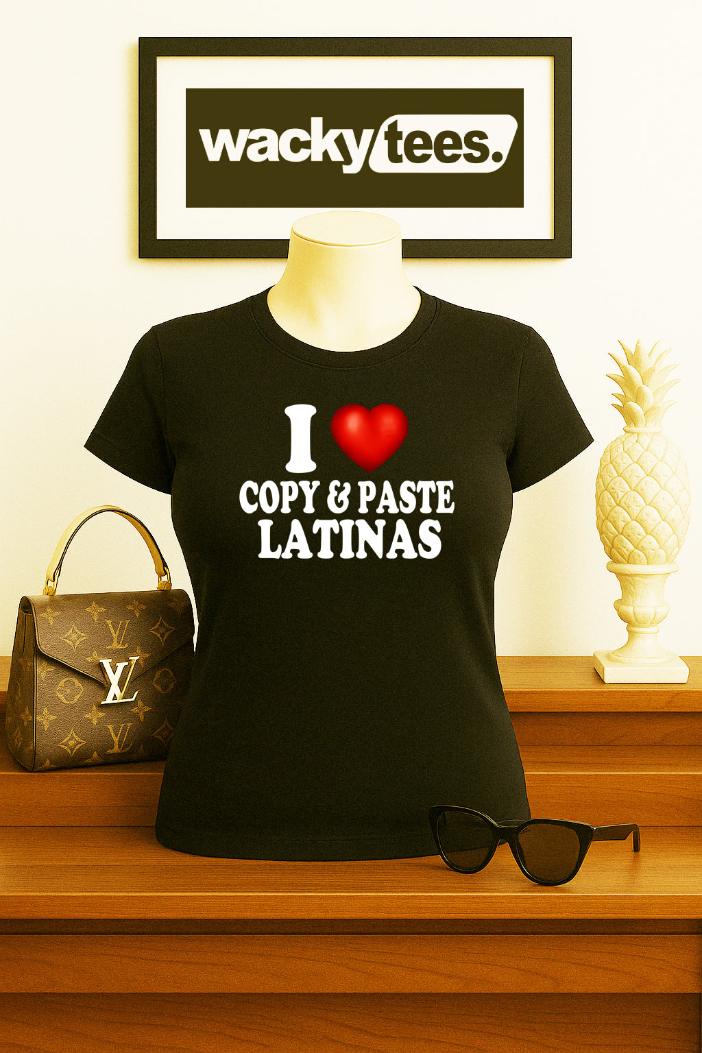 I Love Copy and Paste Latinas I Heart Mexican Funny Adult Humor Graphic Tee Shirt
