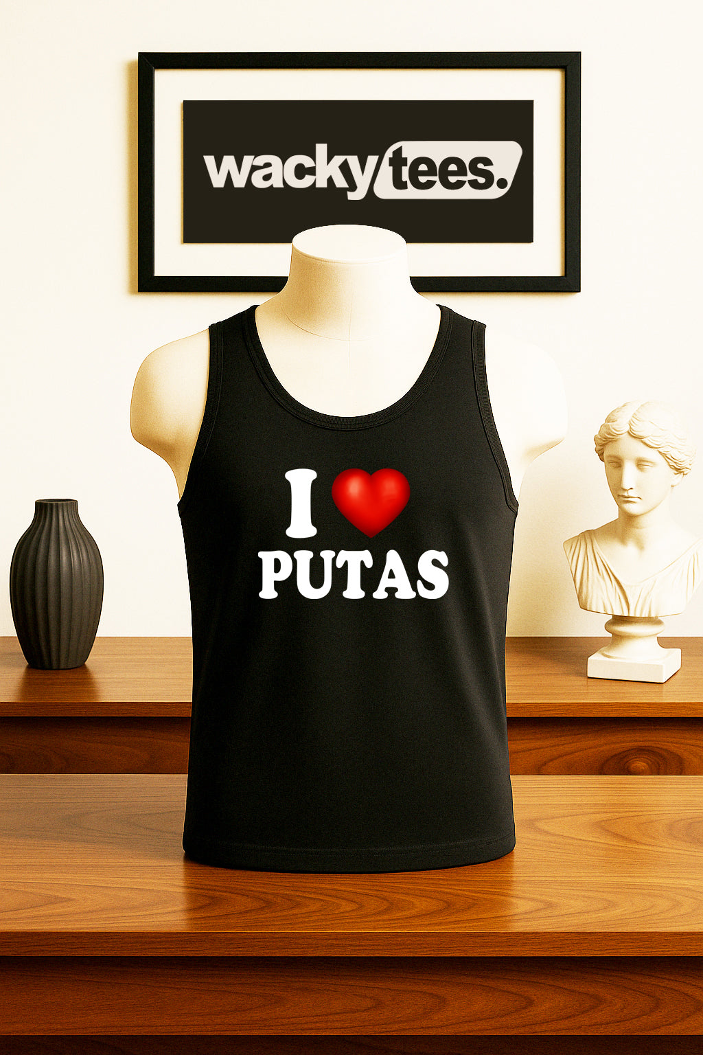 I Love Putas I Heart Funny Adult Humor Graphic Tee Shirt