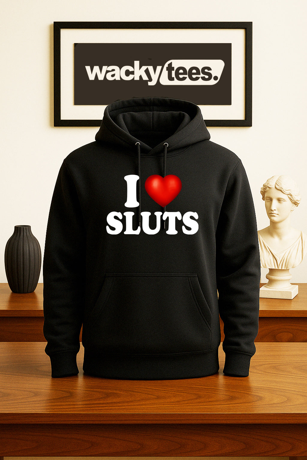 I Love Sluts I Heart Funny Adult Humor Graphic Tee Shirt