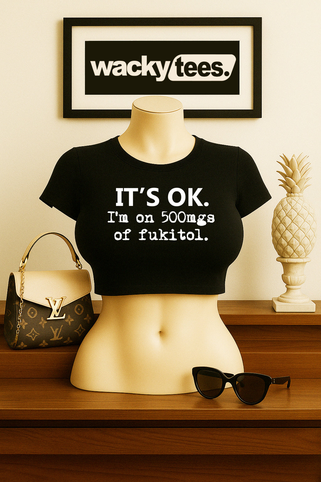 Its OK Im on 500mgs of Fukitol F It All Funny Humor Graphic Tee Shirt
