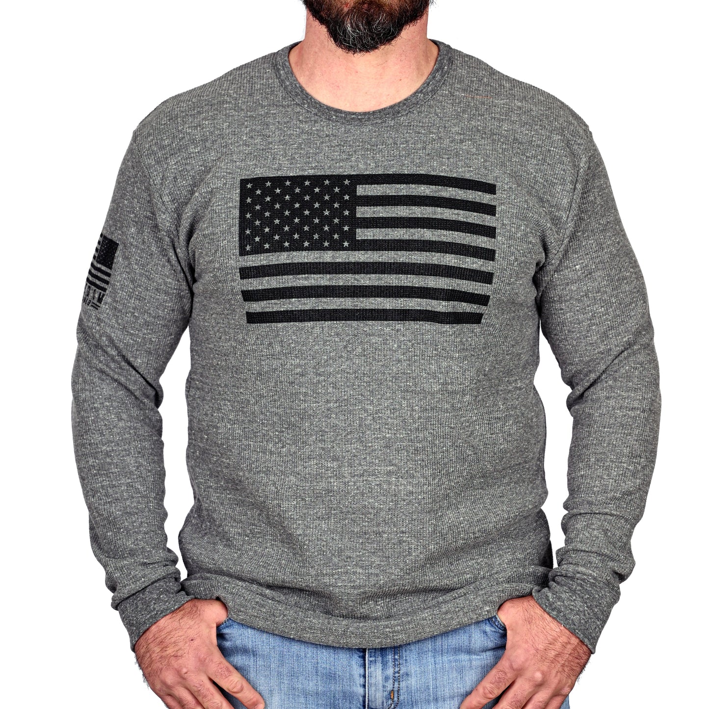 Men's American Flag Long Sleeve Patriotic Thermal