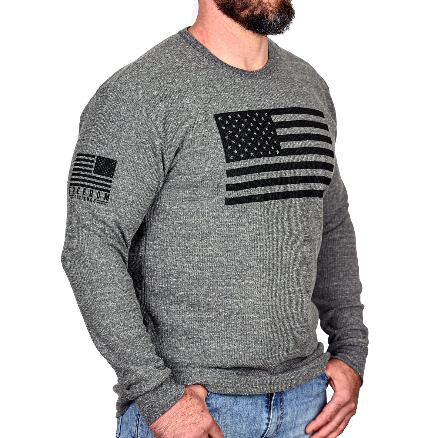 Men's American Flag Long Sleeve Patriotic Thermal