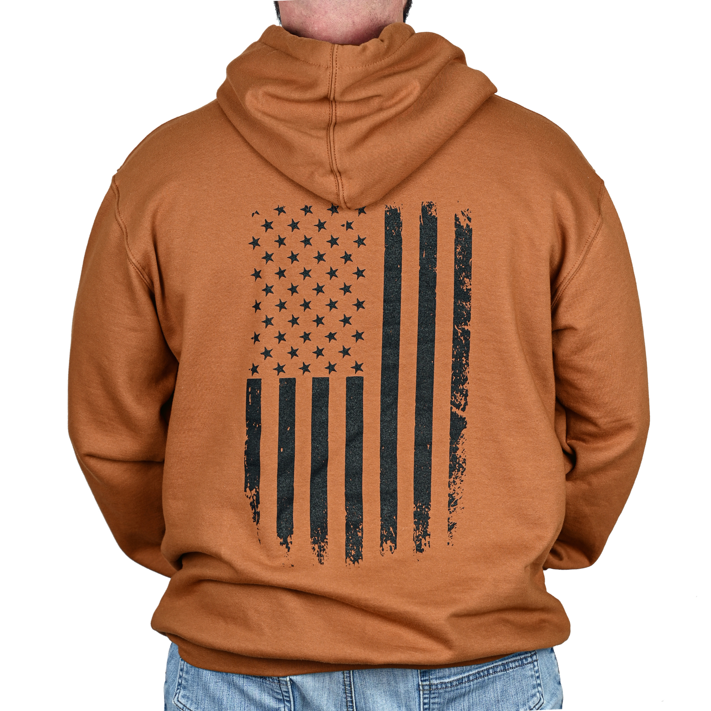 Men's Heavyweight Oversized American Flag Patriotic Hoodie