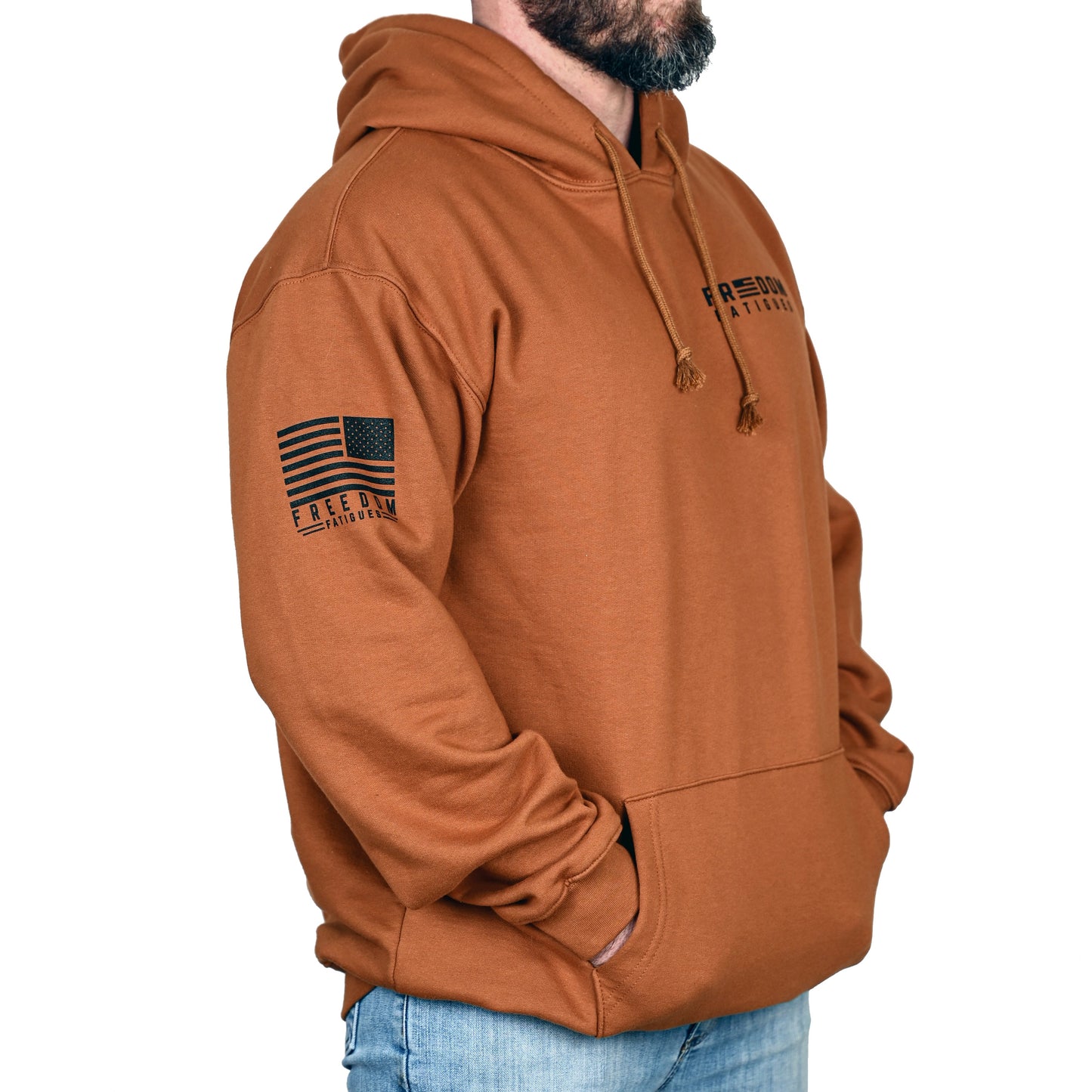 Men's Heavyweight Oversized American Flag Patriotic Hoodie