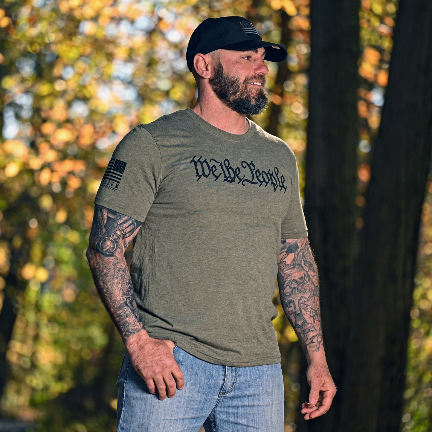 Men's We The People Military Green Patriotic T-Shirt
