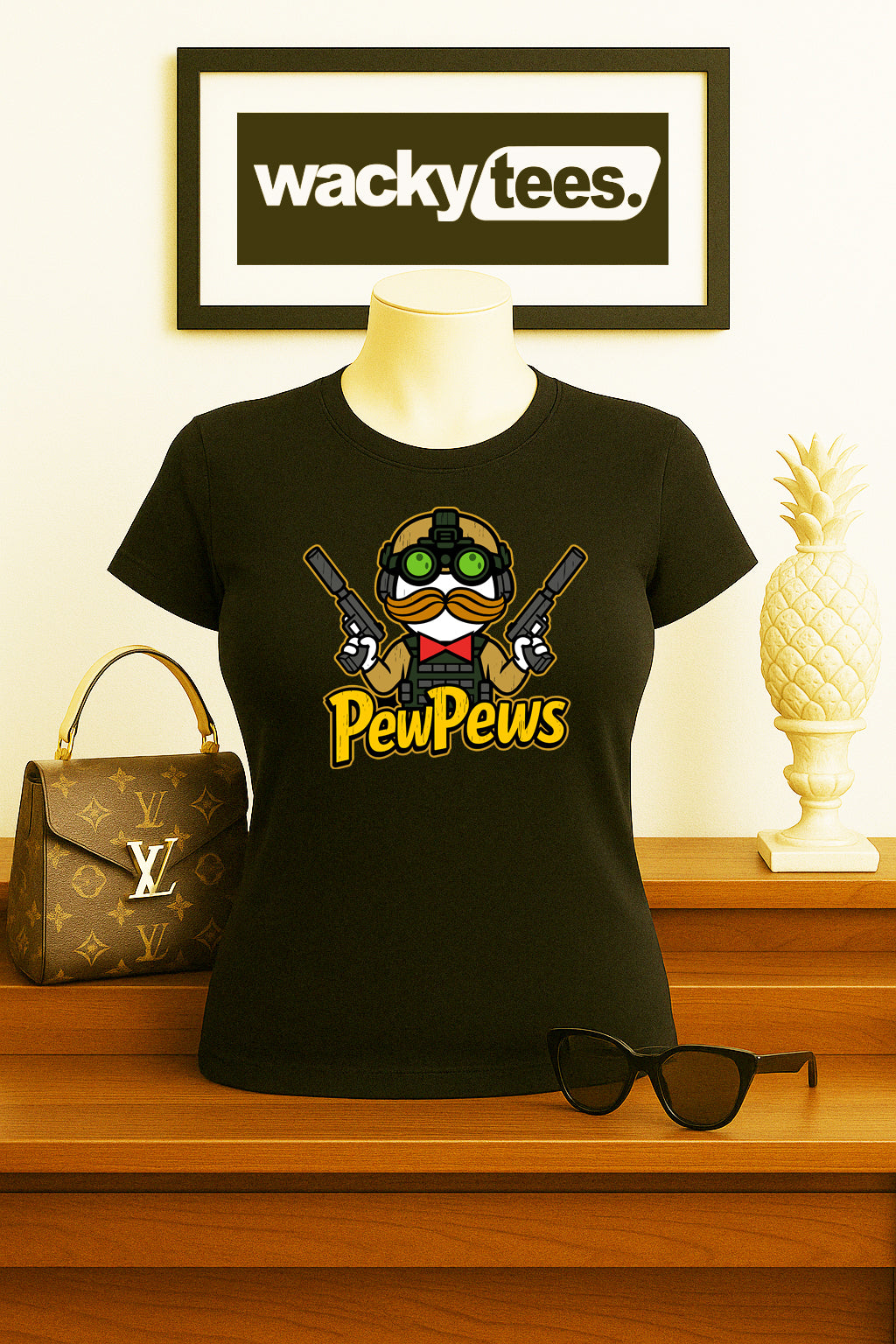 Pew Pews Pringle Man Funny Graphic Tee Shirt