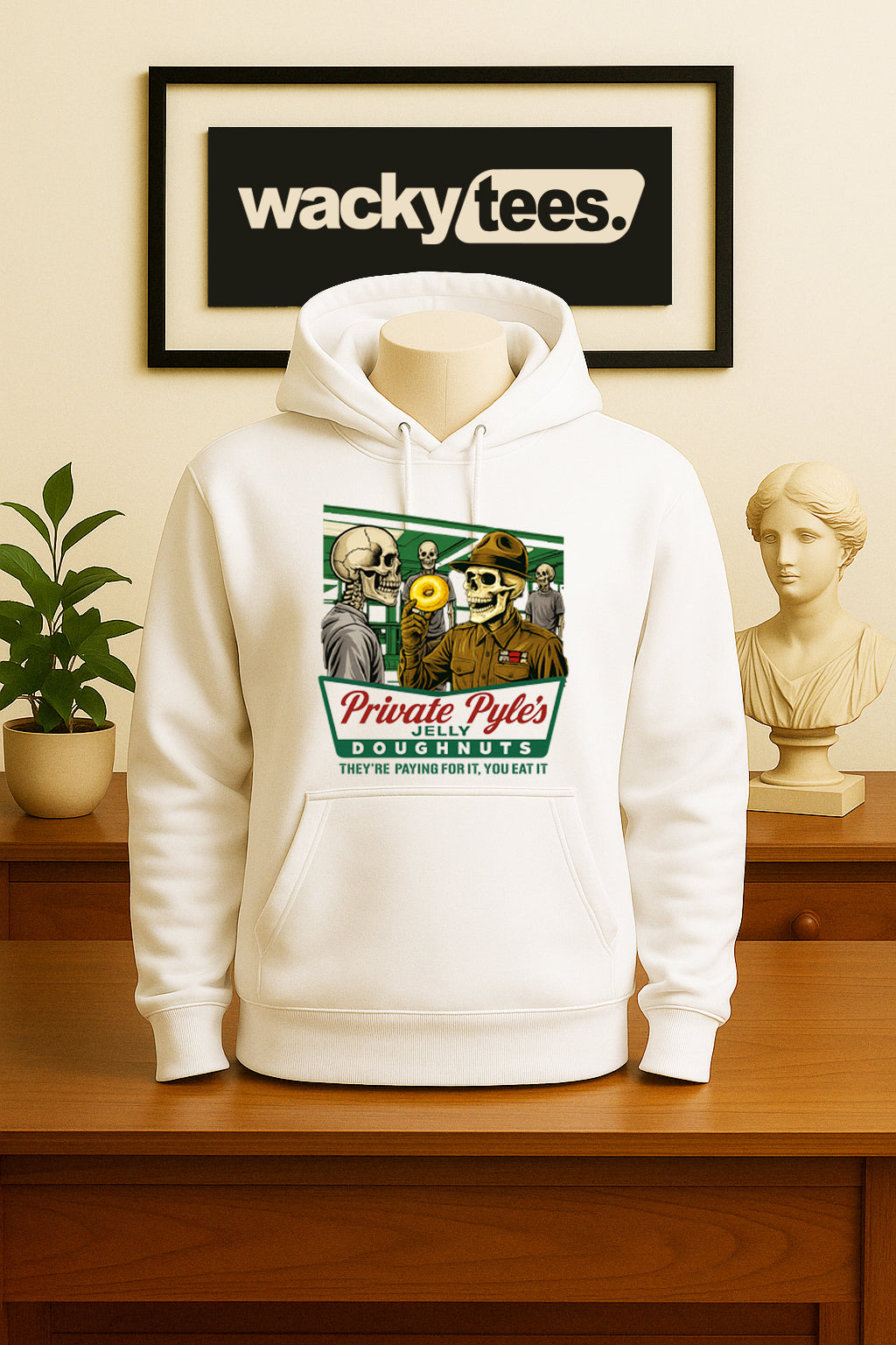 Private Gomer Pyles Jelly Doughnuts Full Metal Jacket  80s White Graphic Tee Shirt