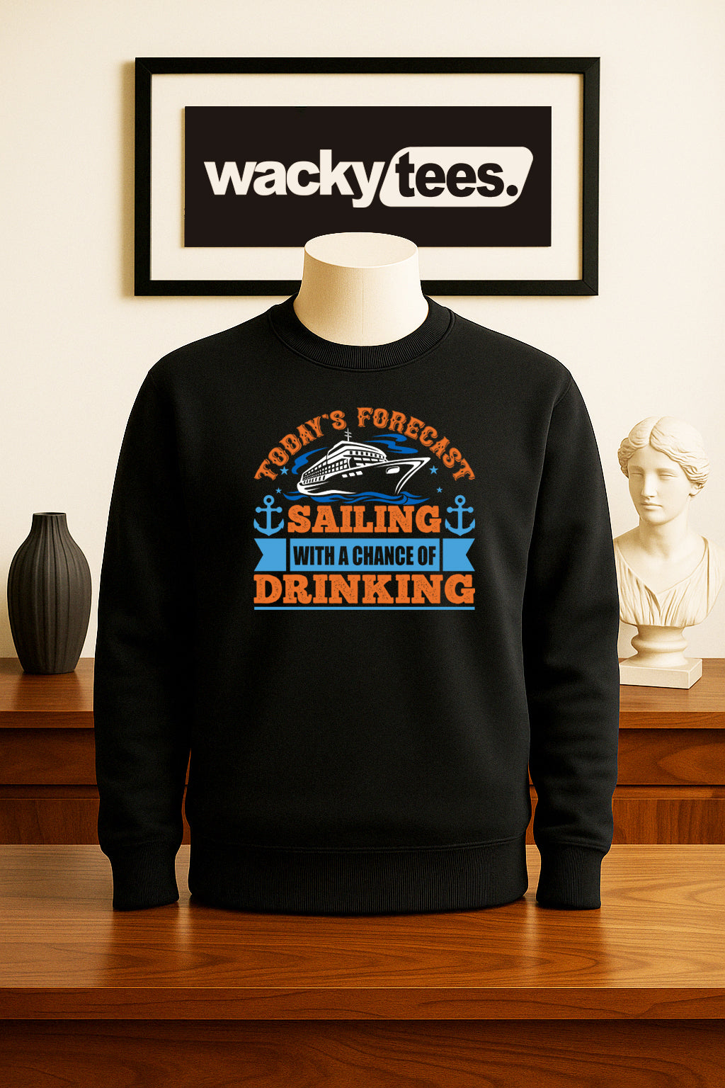 Todays Forcast Sailing with a Chance of Drinking Cruise Vacation Graphic Tee Shirt