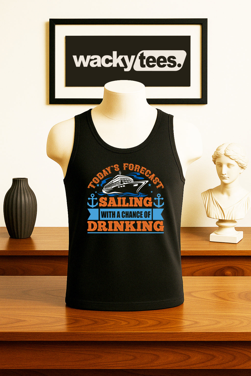 Todays Forcast Sailing with a Chance of Drinking Cruise Vacation Graphic Tee Shirt