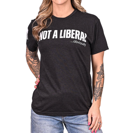 Women's Not A Liberal (Obviously) Patriotic Boyfriend Fit Tshirt