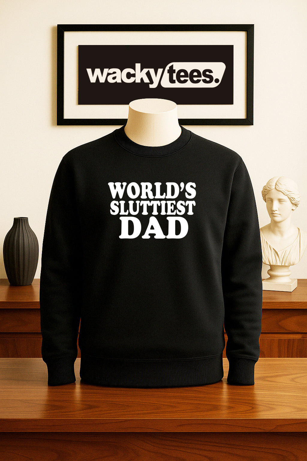 Worlds Sluttiest Dad Funny Adult Humor Graphic Tee Shirt
