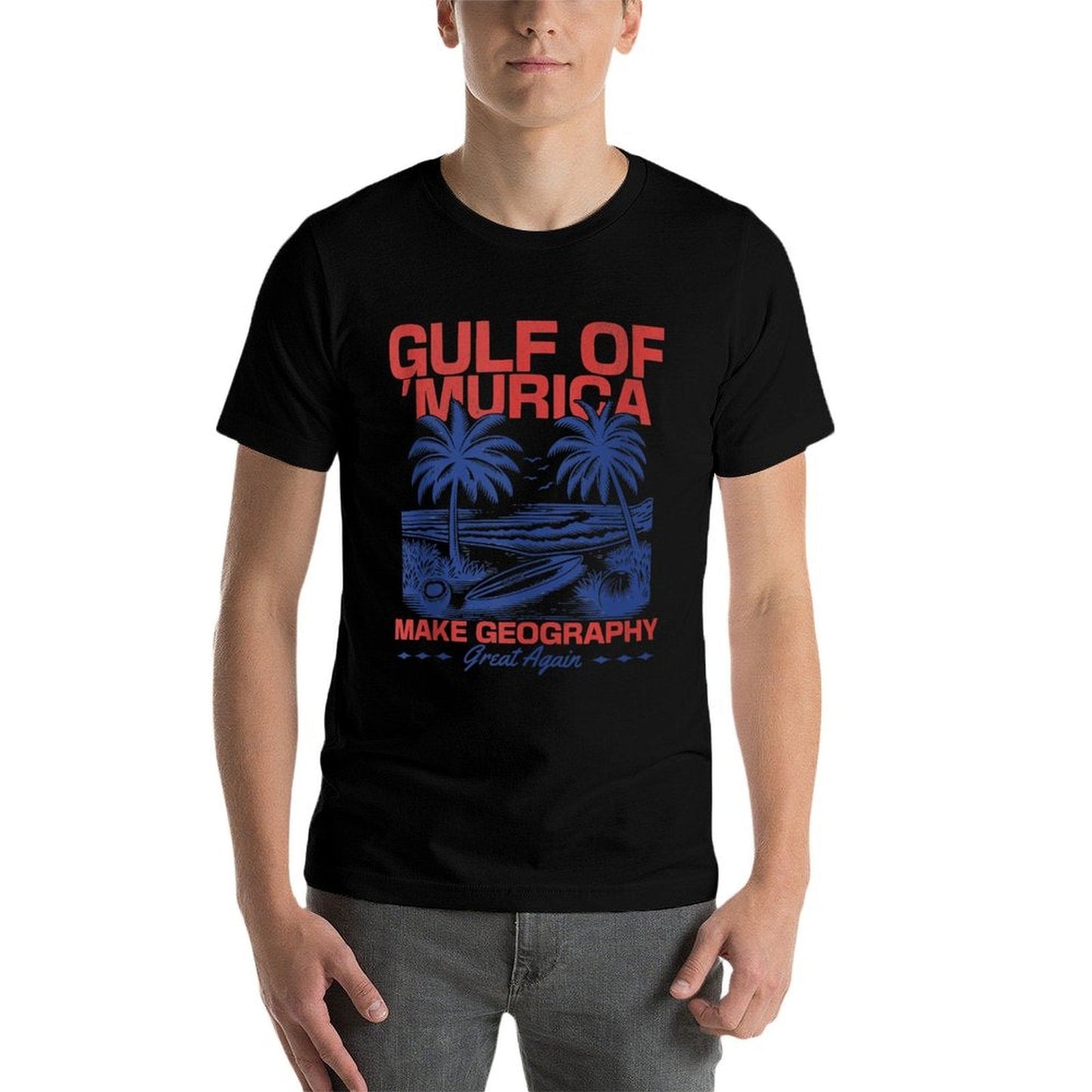 Gulf of USA American Gulf of Murica Patriotic Beach Tank Top Lightweight T-Shirt