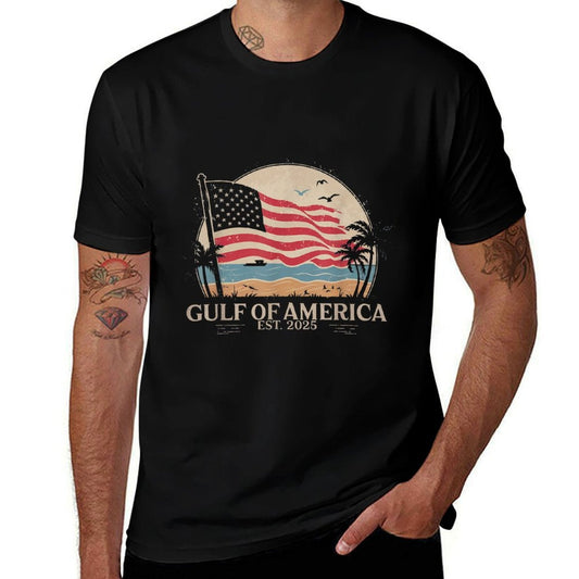 Vintage Gulf Of USA America Gulf of Mexico Or America Oversized Silhouette T-Shirt